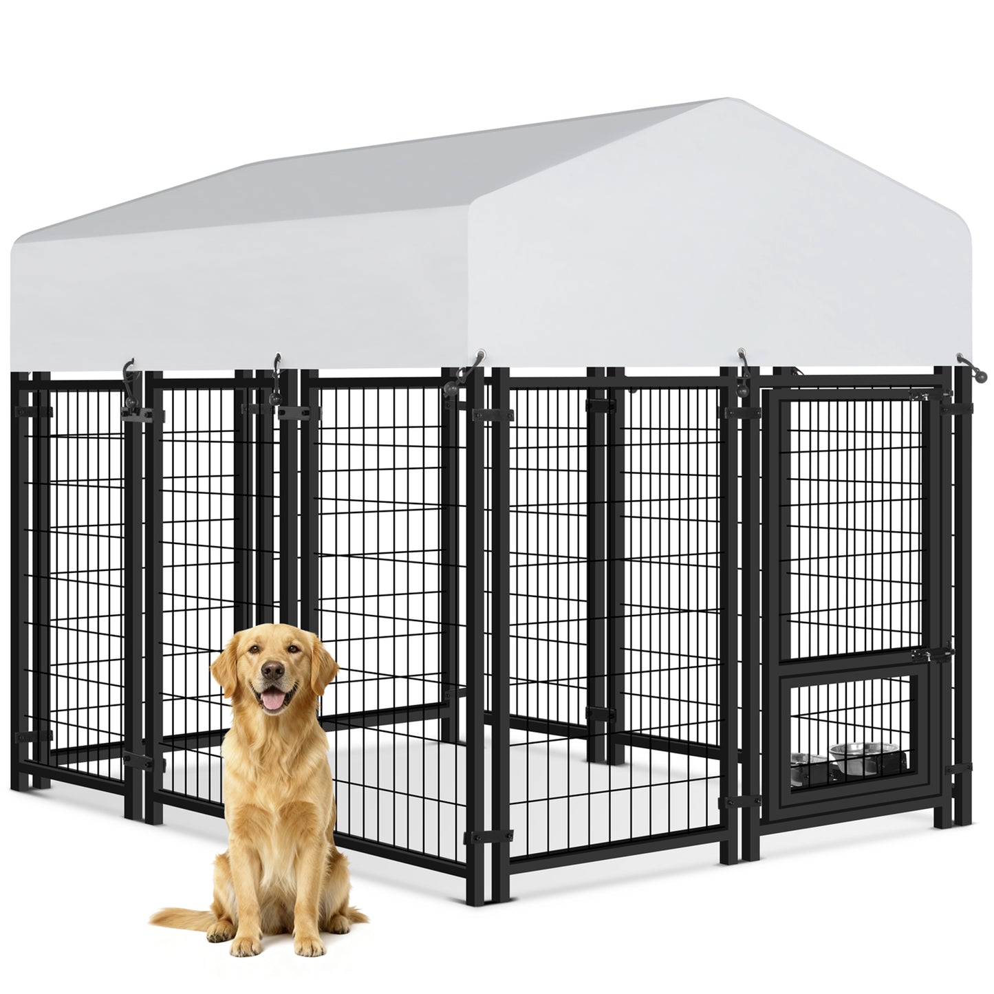 Extra Large Outdoor Dog Kennel | Heavy-Duty Welded Wire Playpen with Waterproof Roof & Safety Lock
