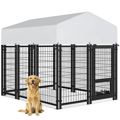 Extra Large Outdoor Dog Kennel | Heavy-Duty Welded Wire Playpen with Waterproof Roof & Safety Lock