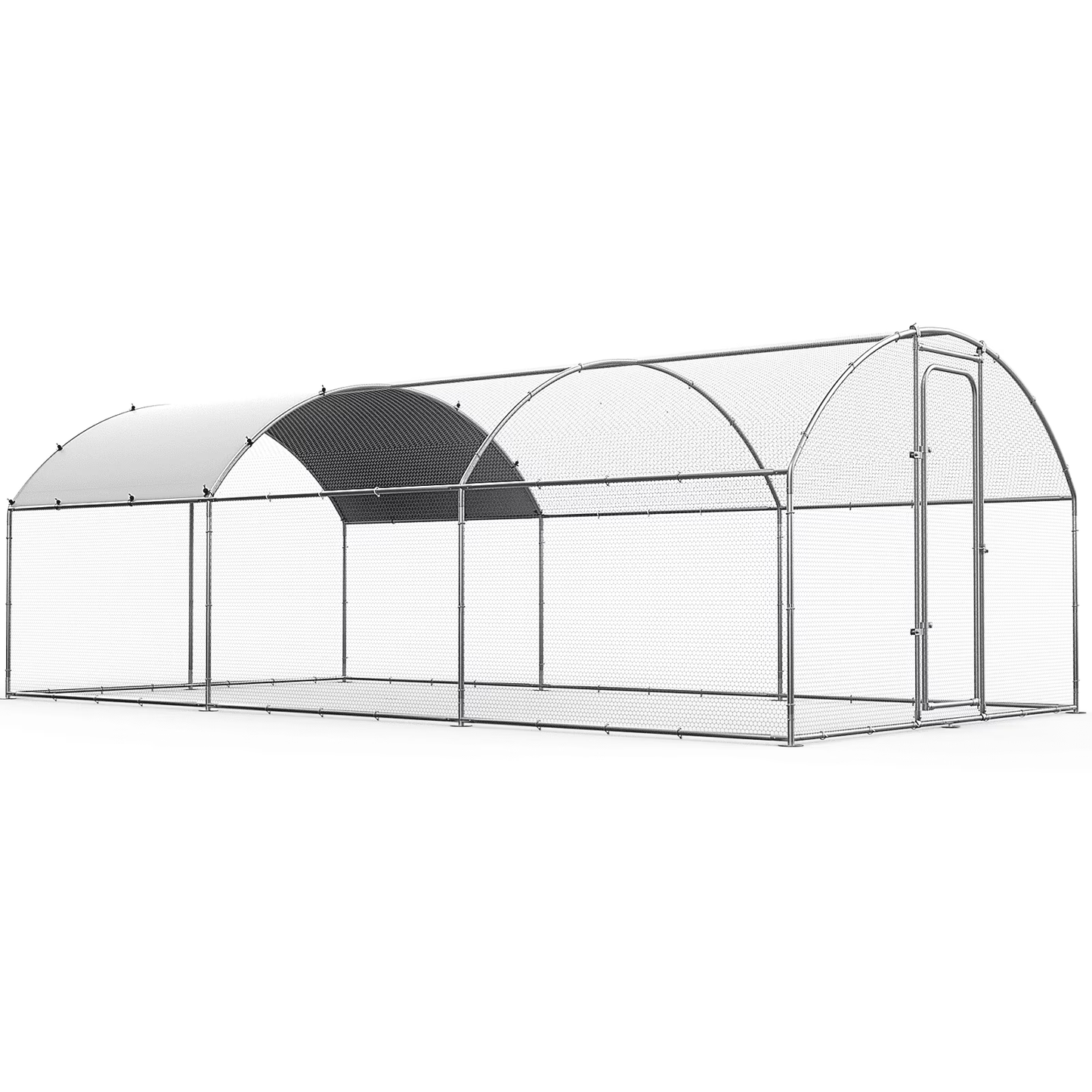 Oranland 14.76'x 9.9'x 6.4' Large Metal Chicken Coop, Chicken Runs for Yard with Waterproof and Anti-UV Cover, Walk-in Metal Poultry Cage for Backyard, Farm