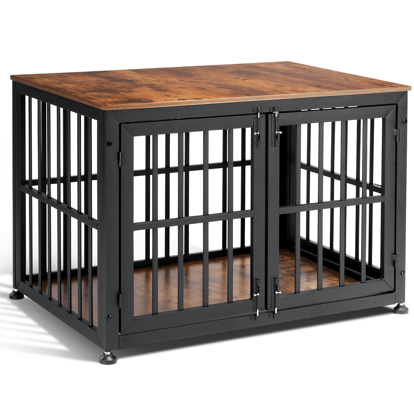 Oranland 42 Inch Heavy Duty Dog Crate Furniture,Dog Kennel Furniture Indoor for Large and Medium Dogs,Decorative Pet House End Table, 0.8 Inch Steel Tubes Wooden Cage/Max Load Capacity 300lbs/White