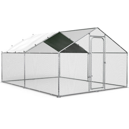 ORANLAND 2026 Upgraded Large Metal Chicken Coop, Walk-In Chicken Run for Backyard, Heavy-Duty Poultry Cage with Waterproof & UV-Resistant Coverr