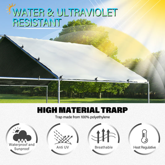 ORANLAND 2026 Upgraded Large Metal Chicken Coop, Walk-In Chicken Run for Backyard, Heavy-Duty Poultry Cage with Waterproof & UV-Resistant Coverr