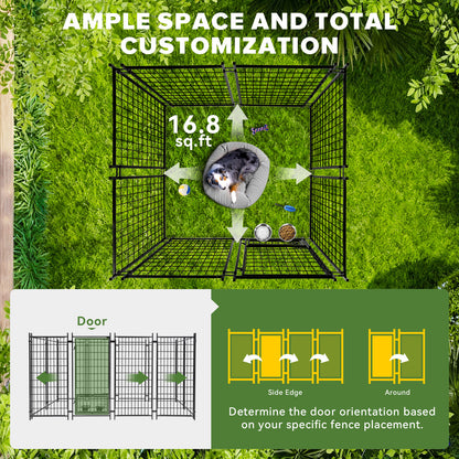 Extra Large Outdoor Dog Kennel | Heavy-Duty Welded Wire Playpen with Waterproof Roof & Safety Lock