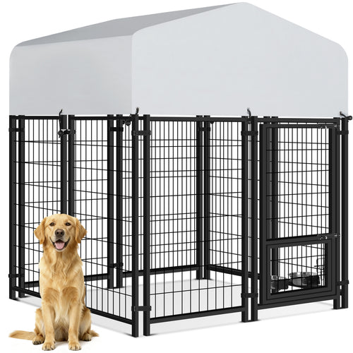 Extra Large Outdoor Dog Kennel | Heavy-Duty Welded Wire Playpen with Waterproof Roof & Safety Lock